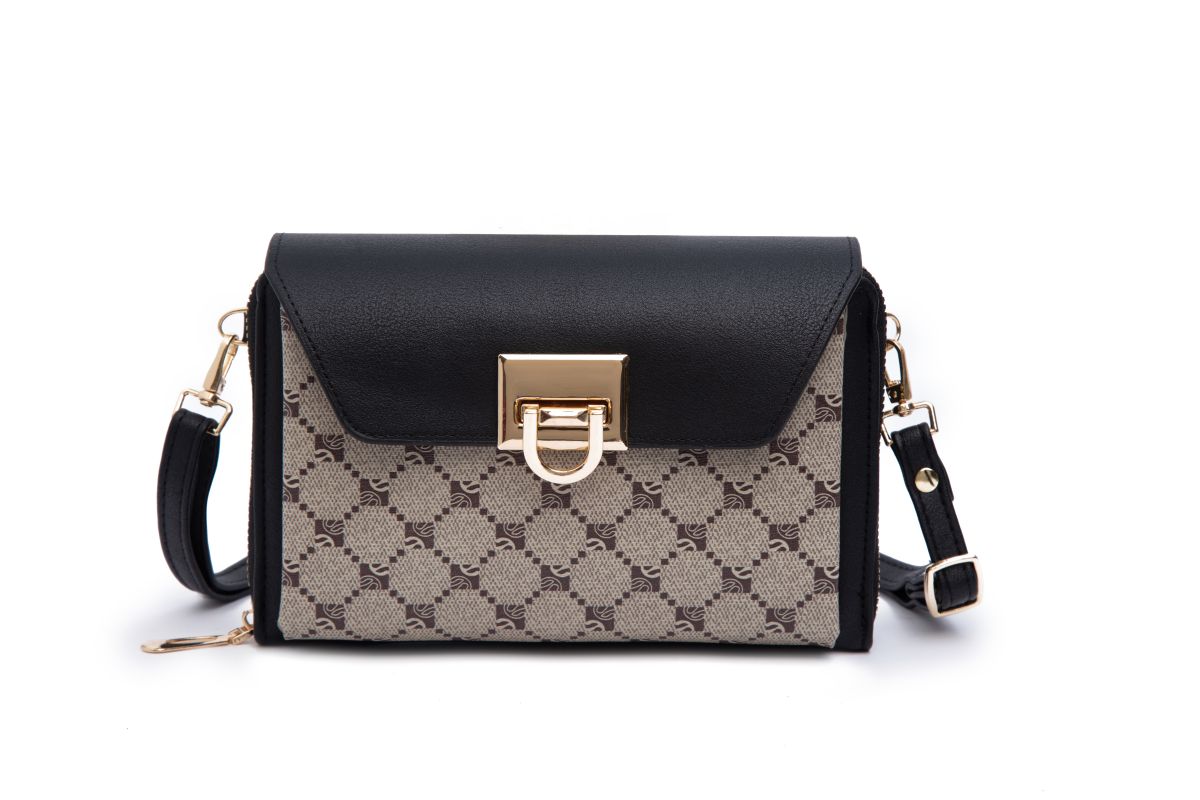 Donna & Becky Olivia Print Wallet Crossbody with Flip Lock