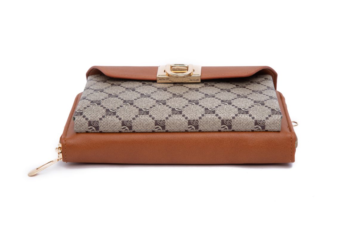 Donna & Becky Olivia Print Wallet Crossbody with Flip Lock