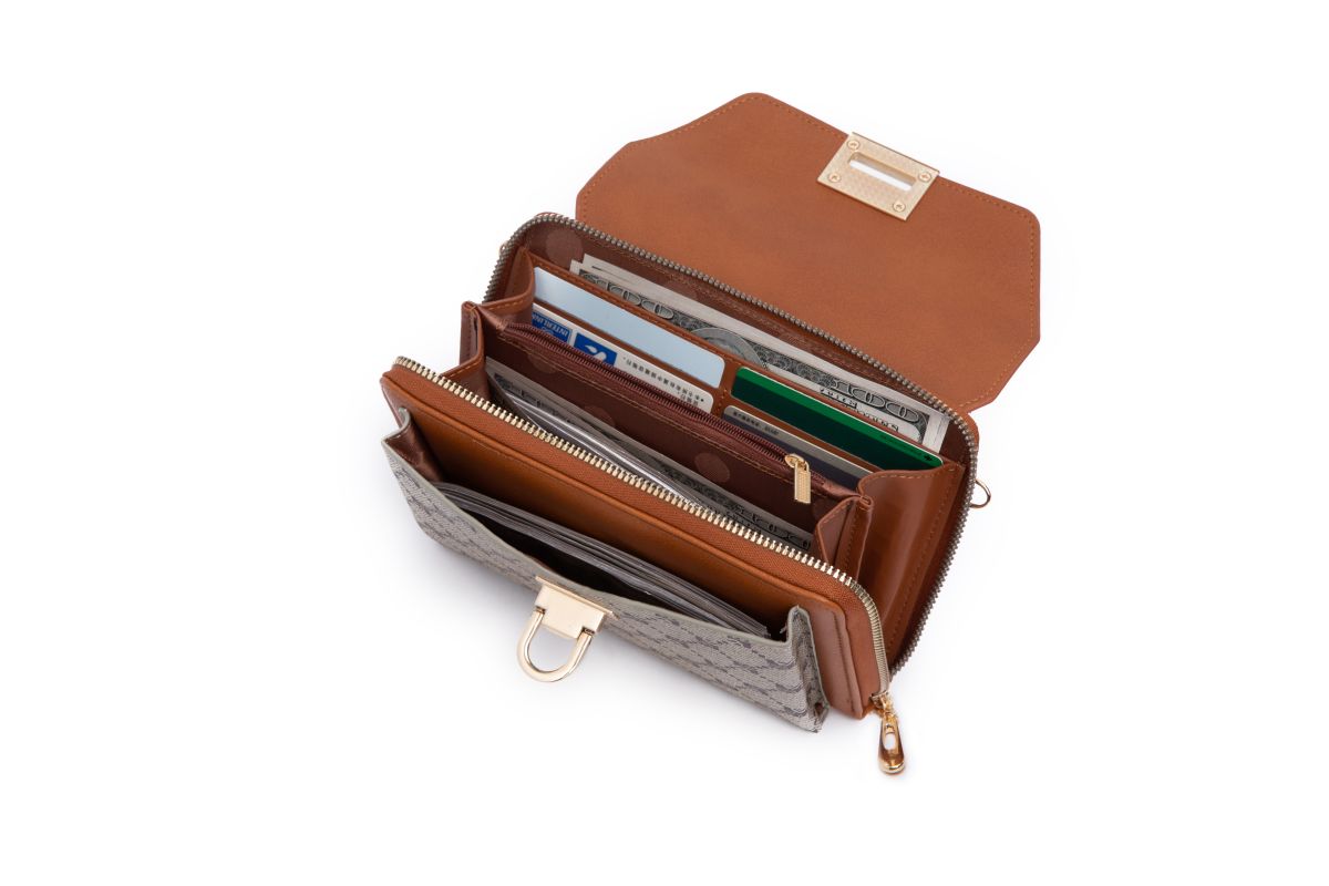 Donna & Becky Olivia Print Wallet Crossbody with Flip Lock