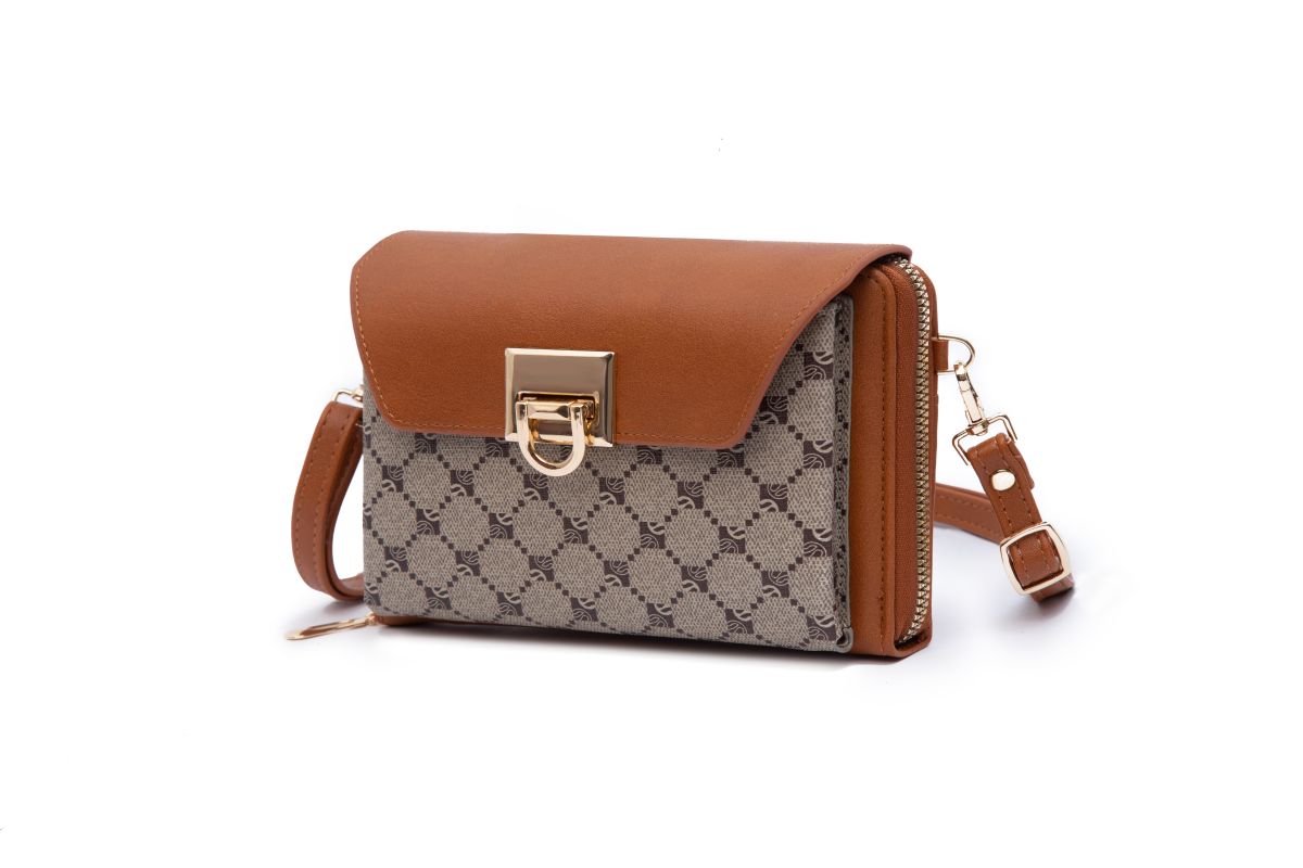 Donna & Becky Olivia Print Wallet Crossbody with Flip Lock