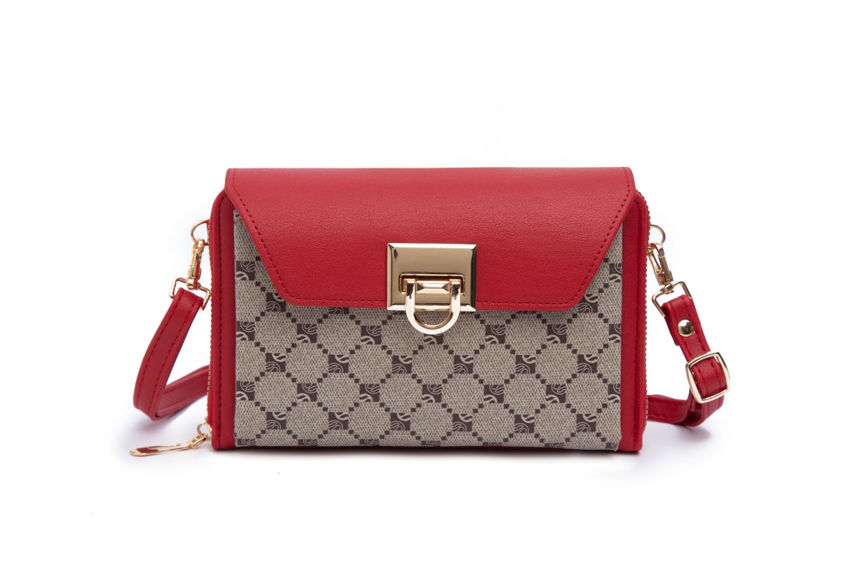 Donna & Becky Olivia Print Wallet Crossbody with Flip Lock