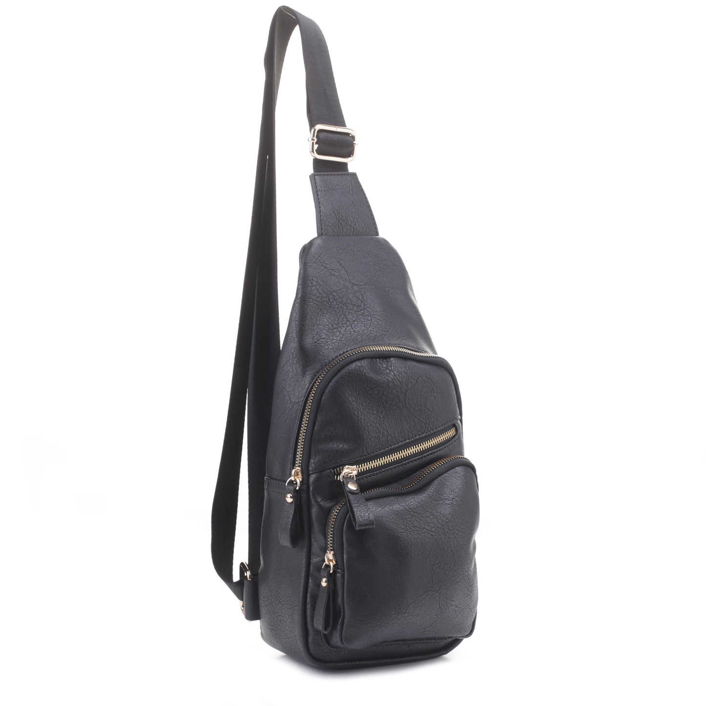 Violet Sling Bag With Front Zipper and Zipper Pocket