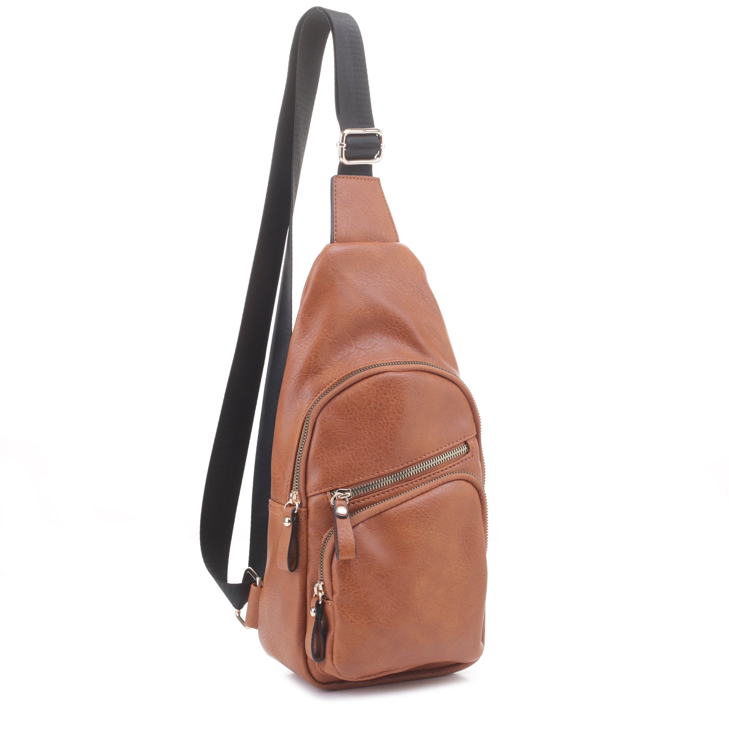 Violet Sling Bag With Front Zipper and Zipper Pocket