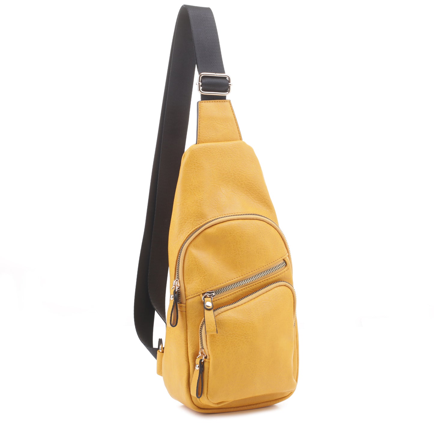 Violet Sling Bag With Front Zipper and Zipper Pocket