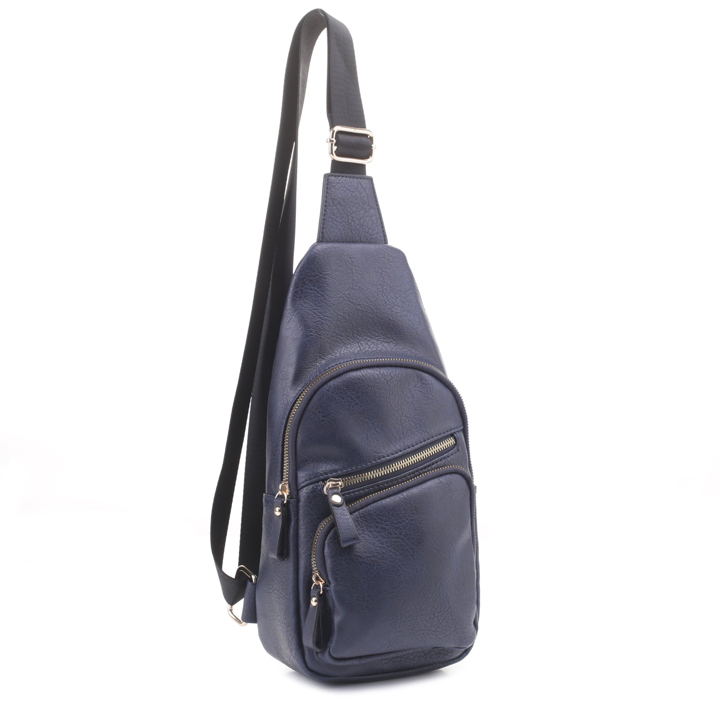 Violet Sling Bag With Front Zipper and Zipper Pocket