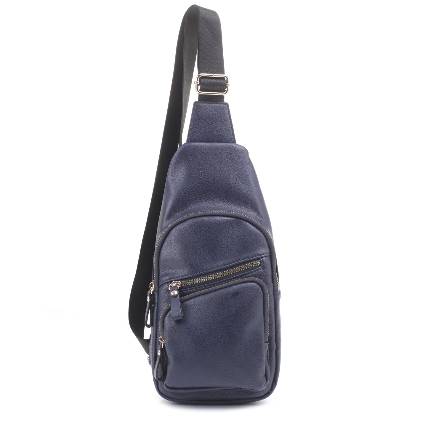 Violet Sling Bag With Front Zipper and Zipper Pocket