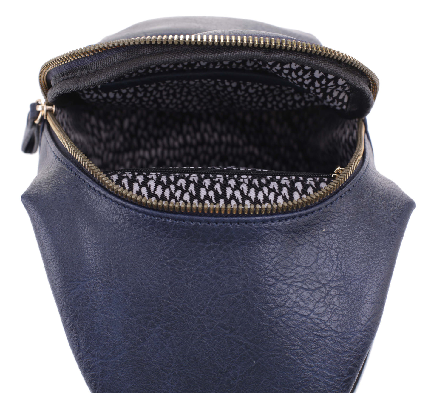 Violet Sling Bag With Front Zipper and Zipper Pocket
