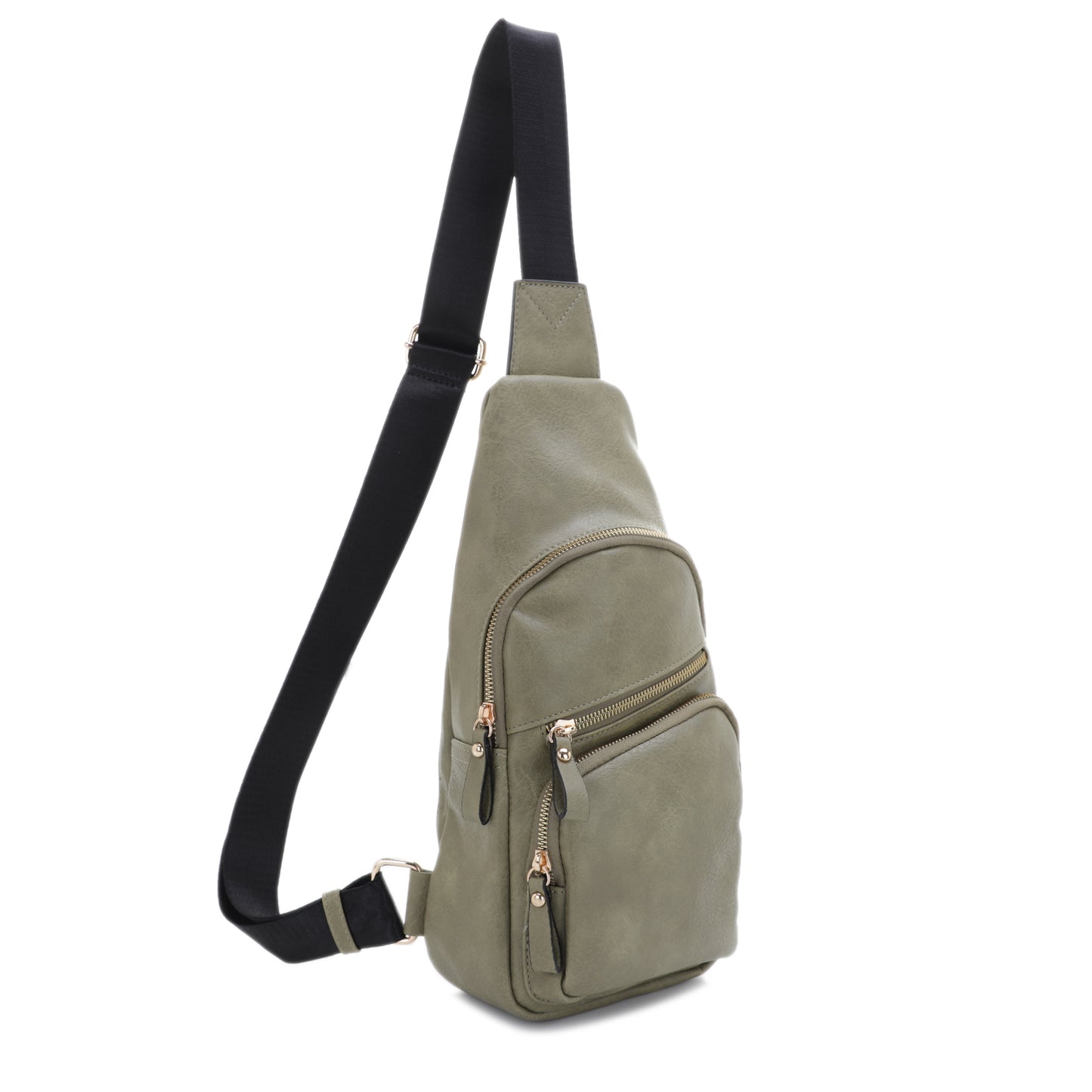 Violet Sling Bag With Front Zipper and Zipper Pocket