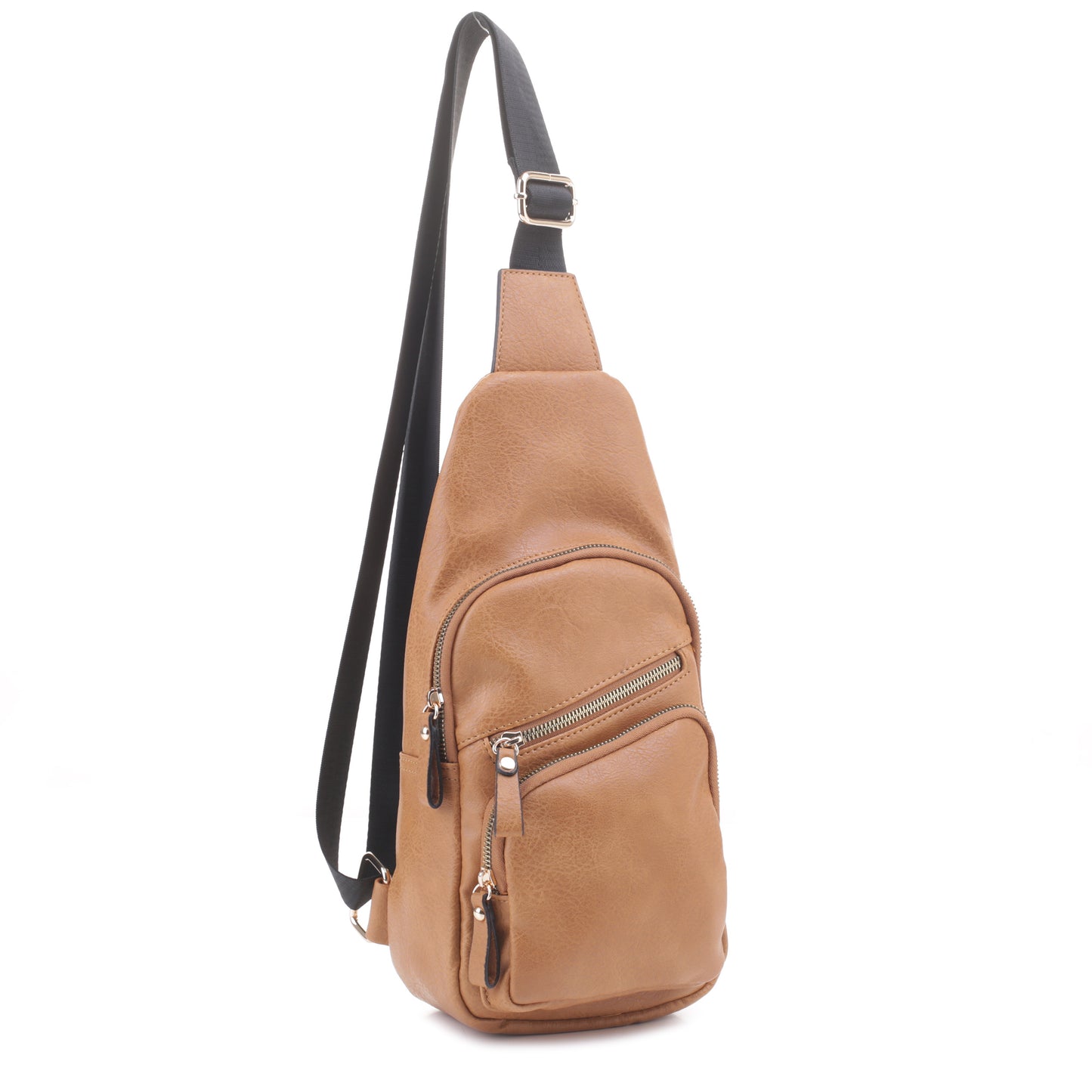 Violet Sling Bag With Front Zipper and Zipper Pocket