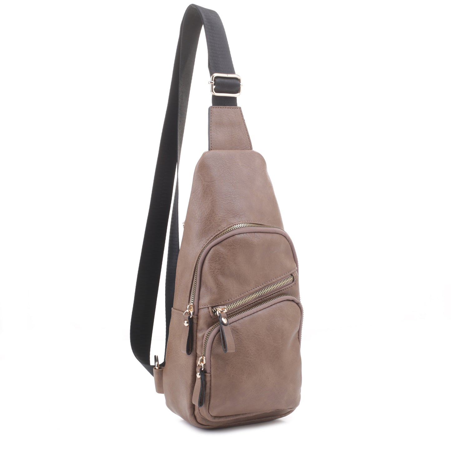 Violet Sling Bag With Front Zipper and Zipper Pocket