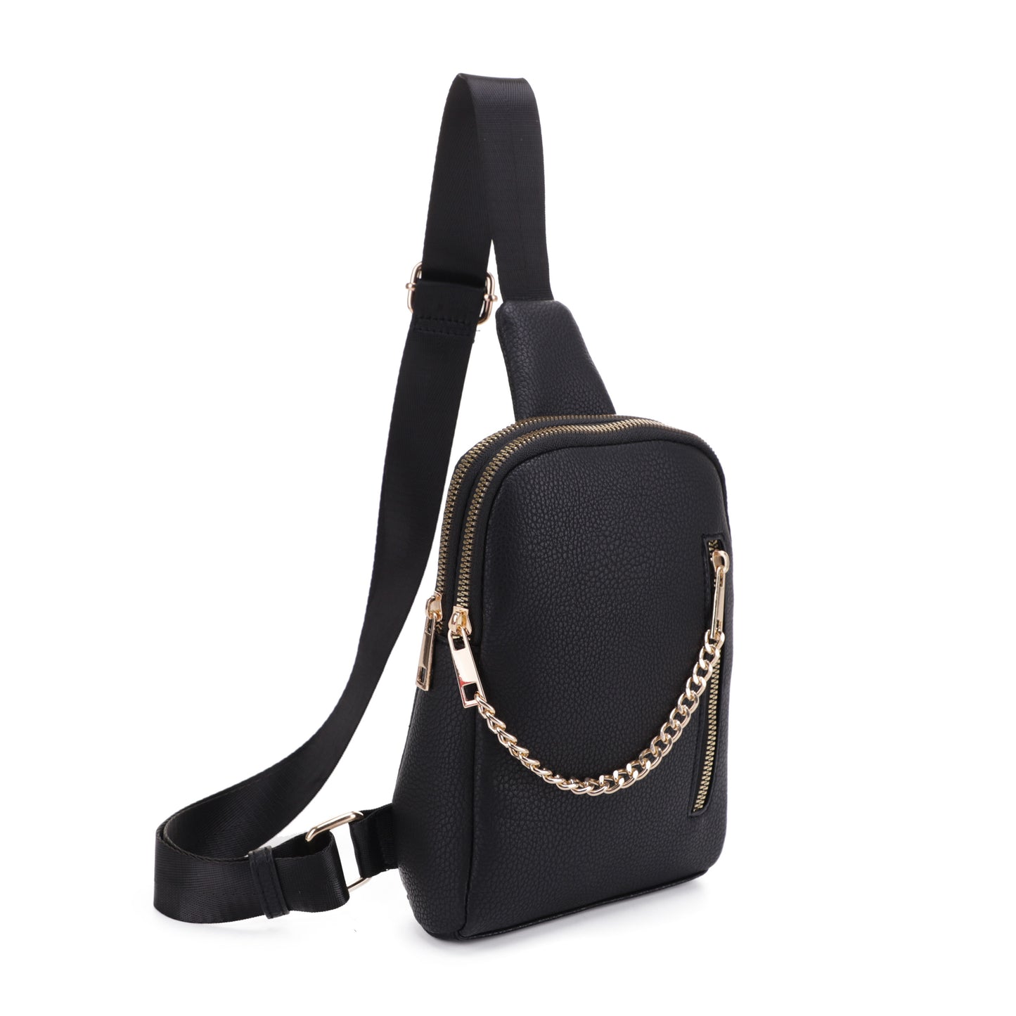 Riley Double Top Zipper Sling with Swag Chain