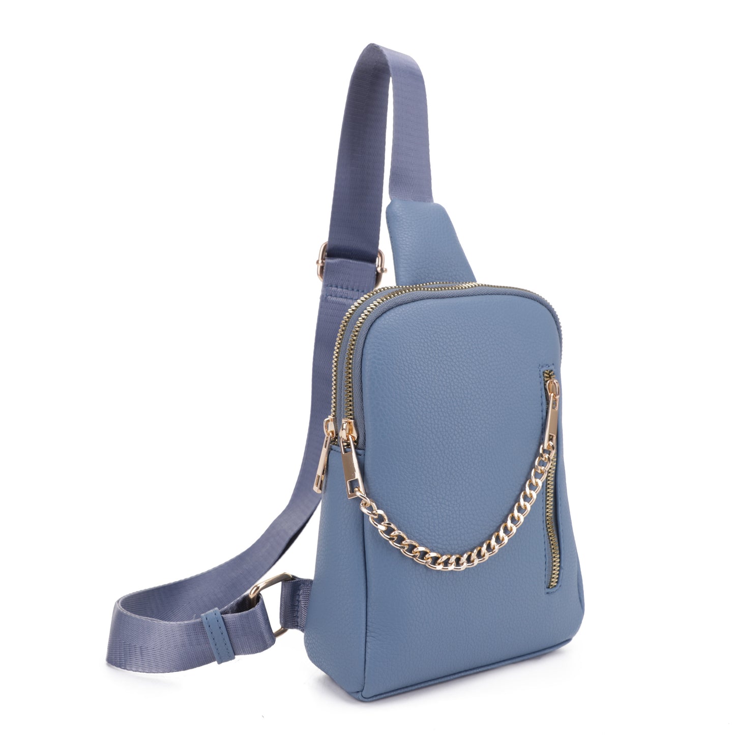 Riley Double Top Zipper Sling with Swag Chain