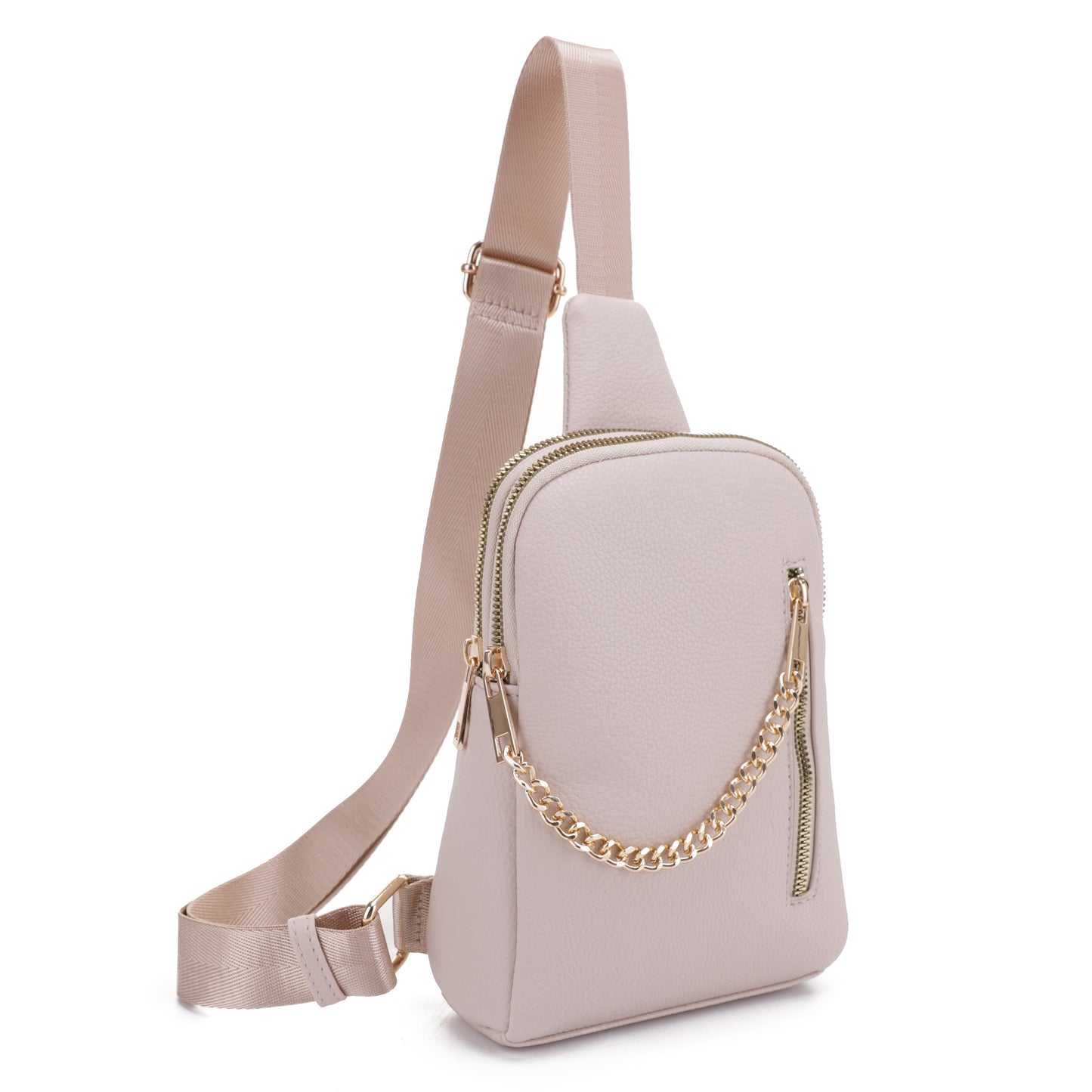 Riley Double Top Zipper Sling with Swag Chain