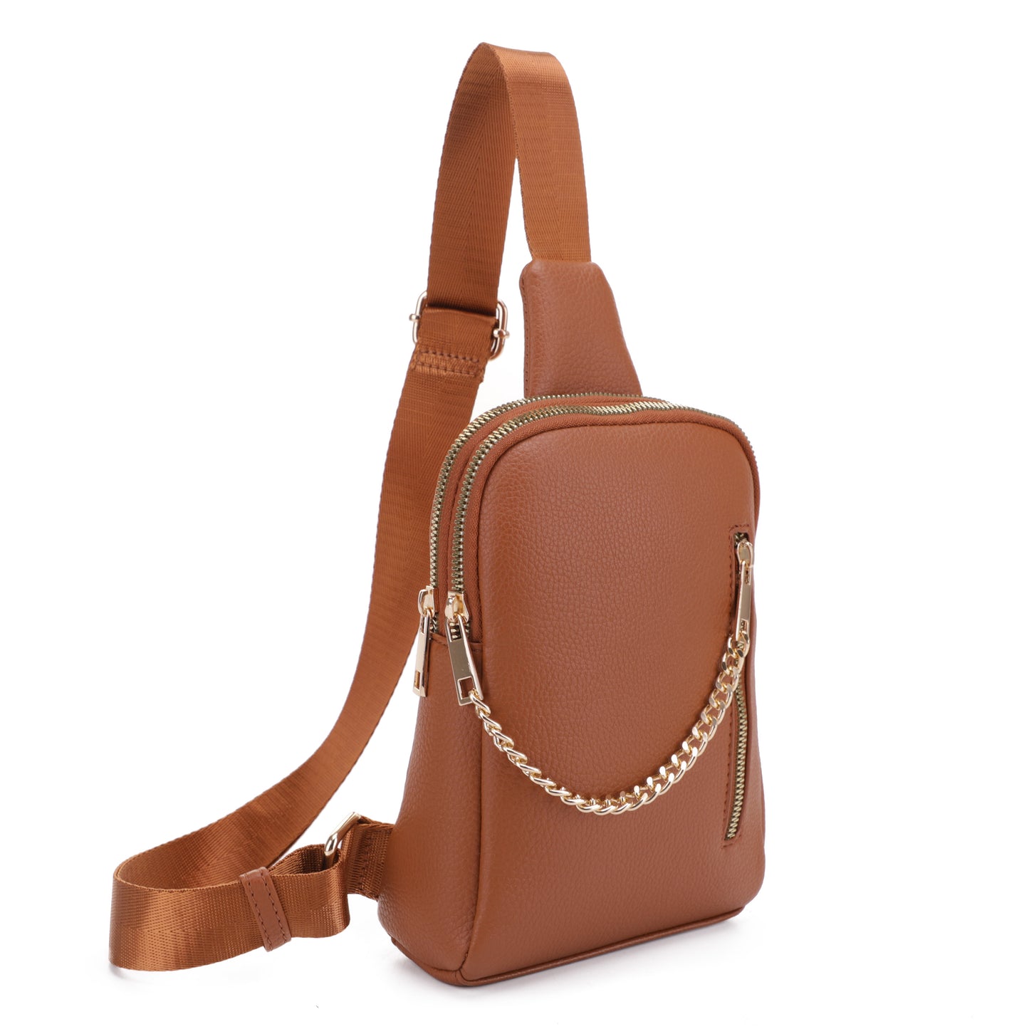 Riley Double Top Zipper Sling with Swag Chain