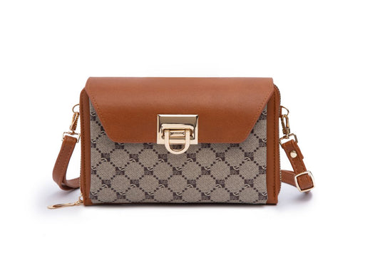 Donna & Becky Olivia Print Wallet Crossbody with Flip Lock